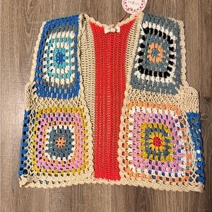 Umgee Multicolor Crochet Vest